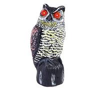 Fulenyi Répulsi f Pigeon - 36cm Effaroucheur d'oiseaux Forme d'Hibou avec Yeux Lumineux et Son Hululant, Anti-Oiseaux epouvantail- pour éloigner Pigeons Corbeau et Plus
