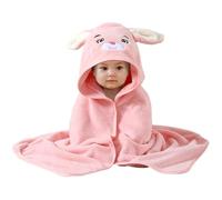 Fulenyi Serviette de Bain à Capuche en Velours Corail pour Bébé, Grande Serviette Douce et Super Absorbante, Lavable en Machine avec Oreilles Mignonnes pour Le Bain de bébé de 0 à 3 Ans