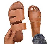 Fulenyi SliSandales Femme Dressy,Sandales à enfiler pour femme - Les orteils ouverts d'été glissent sur des loisi grantaille pour sortir des achats Bath