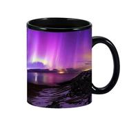 Fulenyi Tasse révélatrice à Changement de Chaleur, Tasse à café à Transformation de Couleur - Tasse à café en céramique Révéler la Tasse | Northern Lights Design Cool Café Thé Magique Changement de