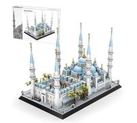 Fuleying Mosquée bleue - Kit de construction - 1,129 pièces - Architecture islamique - Jouet de construction avec dôme et minarets - Cadeau culturel pour adultes et enfants