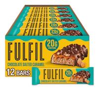 FULFIL Lot de 12 barres protéinées saveur chocolat, saveur caramel salé, 20 g de protéines, agrafes pour garde-manger