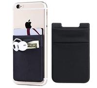 Fulgamo Lot de 2 Pochettes adhésives pour téléphone Portable, Porte-Cartes de crédit/Carte d'identité (Double sécurité) avec Autocollant pour l'arrière de l'iPhone, Android et Tous Les Smartphones,