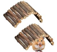 FULHANY 2 PièCes Pont D'éChelle De Hamster en Bois - Hamster Accessoire - Jouet Hamster- 20 X 10 Cm, AdaptéEs Aux Cachettes Naturelles pour Les Chinchillas, Les Cobayes, Les Hamsters, Etc