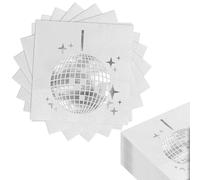 FULHANY 20 DéCoration Table Disco,Serviettes,25 X 25 Cm Serviette DéCorative Disco,Serviettes De FêTe,UtiliséS Pour L'Engagement, L'Anniversaire, Les Fournitures De CéRéMonie De Remise Des DiplôMes