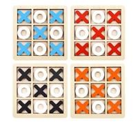 FULHANY 4 PièCes Tic Tac Toe - Morpion - Morpion en Bois - Ensemble De Jeu De Table, Plateau De Maison Classique Adapté à La DéCoration IntéRieure De FêTe à Domicile pour Adultes