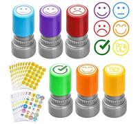 FULHANY 6 Pcs Tampons Enseignants - Tampon Encreur Enfant - 20 Photos Tampon Smiley - Timbres De RéCompense Pour L'Encouragement, L'éDucation Et La Conception De RéUnions De Travail D'éTudiants