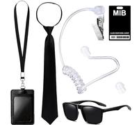 FULHANY 6PCS MIB Agent Costume Accessoires, Ensemble de costumes de services secrets Accessoires de costumes d'espions pour hommes femmes enfants pour Cosplay
