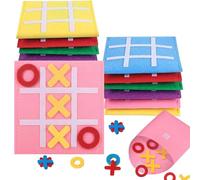 FULHANY Tac Toe Bolt Game, 12 Pièces de Morpion en Feutre, Plusieurs Couleurs Smart Games, Jouets de Jeu de Puzzle D'échecs Portables pour Enfant et Adultes, Cadeaux d'anniversaire