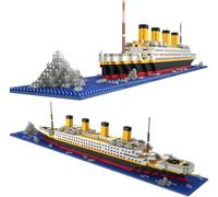 FULHOLPE - Kit de construction technique - 1860 briques - Modèle de navire de croisière Titanic en micro diamant - Ensemble de construction technique MOC - Compatible avec les grandes marques