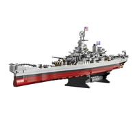 FULHOLPE Mémorial du Cuirassé Missouri Maquette Blocs de Construction, MOC Militaire Navire de Guerre Bismarck Modèle Jouet de Construction Compatible avec Les Grandes Marques - 2228 Pièces