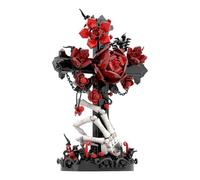 FULHOLPE MOC Ensemble de blocs de construction croix gothique, rose et squelette - Kit de modèle créatif personnalisé - Cadeaux de décoration d'intérieur gothique pour anniversaires, Saint-Valentin