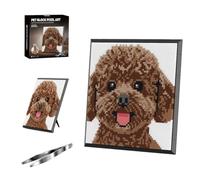 FULHOLPE Murale Chien Blocs de Construction, 3623 Pièces DIY Pixel Art Caniche Nain Mini-Ensemble de Construction, Décoration Murale ou de Table Unique, Cadeau d'anniversaire Créatif pour Adolescents
