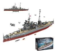 FULHOLPE Queen Elizabeth Class Battleship Building Blocks Set MOC Military Warship Model Bricks Building Kit de construction compatible avec les grandes marques - 2277 pièces