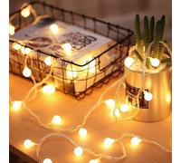 Fulighture 5M Guirlande Lumineuse,Guirlande Lumineuse Boules,40 Petites Boule Étanche IP65,Alimenté batterie Eclairage Décoration Intérieur et Extérieur, pour Maison,Festival, Blanc Chaude(2700K)