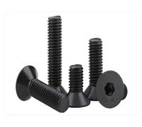 FULIMEI 10.9 Carbon Steel Countersunk Head M12 M16 M20 Screws Bolts Black Flat Hex Socket(M20X60 1pcs)