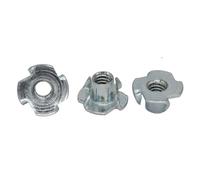 FULIMEI Lot de 40 écrous captifs en T à quatre griffes for haut-parleurs bois, 1/4" 1/4-20, acier au carbone zingué, femelle