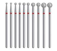 FULINJOY Lot de 10 forets à ongles à tête sphérique de 1,9 cm pour lime à ongles électrique, pour manucure acrylique, pédicure, vernis gel de cuticules, fournitures de salon de manucure (5 tailles)