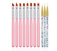 FULINJOY Lot de 11 pinceaux pour nail art - Gel UV - Stylo de peinture à ongles - Pour peinture à ongles - Motif floral