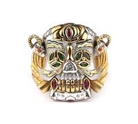 FULISONG Bague porte-bonheur en argent pur, la bague de Sylvester Stallone dans The Expendables 3, bague tête de mort en argent, accessoires personnalisés for hommes(10)