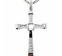 FULISONG Collier pendentif croix en argent sterling for hommes et femmes | Inspiré par Fast and Furious de Vin Diesel | Chaîne de boîte(BOY(22G),70CM)