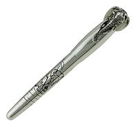 Fuliwen Stylo-plume éléphant argenté à pointe moyenne avec convertisseur rechargeable en métal solide