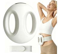 Full-Body Fascia Ring Massager with Belt, Deep Tissue Vibration Massage Tool, 3 Modes & 6 Intensities, Portable Muscle Activation & Body Toning Device for Waist, Abdomen, Legs & Lower Back (White)