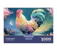 Full Body Portrait of A Rooster 1000 Pcs Carton Extra-épais Coffret De Puzzles Colorful Rooster Stimulant Et Éducatif Jeu Familial Puzzles As Birthday Gifts 70x50cm/1000pcs