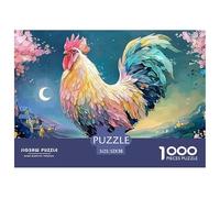 Full Body Portrait of A Rooster 1000 Pièces Carton Extra-épais Coffret De Puzzles Colorful Rooster Stimulant Et Éducatif Jeu Créatif Puzzles As Birthday Gifts 52x38cm/1000pcs