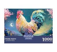 Full Body Portrait of A Rooster 1000 Pièces Carton Extra-épais Lot de Puzzles Colorful Rooster Anti-Stress Jeu Familial Puzzles As Birthday Gifts 38x26cm/1000pcs