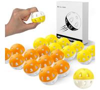 Full Choice Lot de 20 balles de golf d'entraînement en plastique souple, suivi facile, vol limité, design haute résilience pour intérieur/extérieur répété, jaune et orange