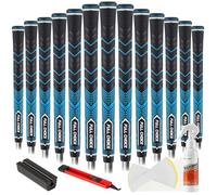 Full Choice RG01 Lot de 13 poignées de golf en caoutchouc, haute traction et rétroaction, antidérapantes, contrôle avancé de la texture, 13 poignées avec kits de regripping, bleu, taille Jumbo