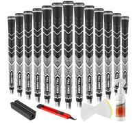 Full Choice RG01 Lot de 13 poignées de golf en caoutchouc, haute traction et rétroaction, antidérapantes, contrôle avancé de la texture, 13 poignées avec kits de regripping, blanc, taille moyenne