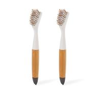 FULL CIRCLE - Brosse À Joints Micro Manager - Brosse De Nettoyage 2 en 1 avec Poils Durs Et Pointe De Précision - Élimine Saleté & Calcaire - Bambou & Plastique Recyclé - 19,5 cm - Lot De 2
