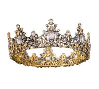 Full Circle Seven-Color Diamond Princess Crown For Pageants & Bridal, One Size, Bois d'agar, Aucune pierre précieuse.