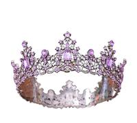 Full Circle Seven-Color Diamond Princess Crown For Pageants & Bridal, One Size, Bois d'agar, Aucune pierre précieuse.