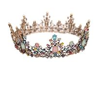 Full Circle Seven-Color Diamond Princess Crown For Pageants & Bridal, One Size, Bois d'agar, Aucune pierre précieuse.