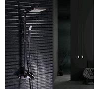 Full Copper Black Thermostat Shower Faucet Retro Lift Shower Head with Ladle Hot and Cold Shower Shower Set