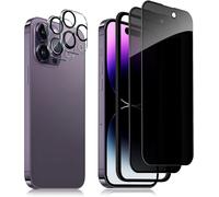 Full Coverage Anti-Spy Tempered Glass For Iphone 14 Pro , 2 X Privacy Screen Protectors And 2 X Rear Camera Protectors, [9h Hardness][Anti-Spy] Privacy Film