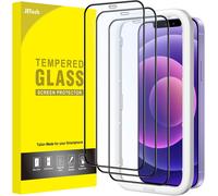Full Coverage Tempered Glass For Iphone 12 Mini 5.4 Inch, Full Black Edge Screen Protector With Easy Installation Tool, Hd Transparent, Pack Of 3