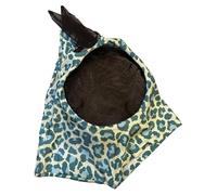 Full Face Fly Cover, Horse Head, Leopard Print Anti-Bite Shield, Breathable UV-Blocking Mesh, Lightweight Face Protection Gear, Size, Ideal for Competitions, Stables, Outdoor Riding