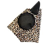 Full Face Fly Cover, Horse Head, Leopard Print Anti-Bite Shield, Breathable UV-Blocking Mesh, Lightweight Face Protection Gear, Size, Ideal for Competitions, Stables, Outdoor Riding