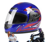 Full Face Motorcycle Helmets, Lightweight Aerodynamic Street Bike Helmets for Adults, 1 Piece Impact-Resistant Shell, Comfortable Padded Interior Riding Touring Racing Or Daily Commute