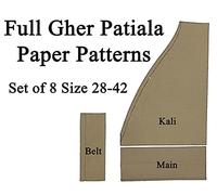 Full Gher Patiala Paper Cutting Patterns Set of 8 Size 28 to 42 Specially Design By Dileep Tailors And Boutique