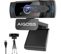 Full HD 1080P Webcam avec Privacy Shutter et trépied,Micro intégré,autofocus,Correction de la lumière,Plug Play sous Windows MacOS Linux,pour PC/Mac/Portable/Tablette/Skype/Vidéo Zoom