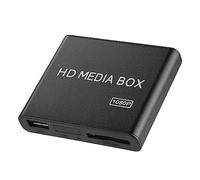 Full HD Mini Box Media Player 1080P Prise en USB MMC RMVB MP3 AVI MKV, Forte compatibilité, Belle Apparence, Interface de Sortie Vidéo Riche, Plusieurs Langues OSD (Prise UE)