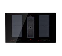 Full House 90cm 4 Feux Plaque Induction avec Hotte Intégrée Noir A+