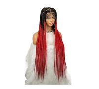 Full Lace Jumbo Braided Wigs for Black Women Knotless Box Braid Wig with Baby Hair 36" Glueless Daily Use(OTRED)