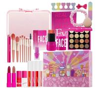 Full Makeup Kit, 26-Piece Beauty Set, Smudge-Proof Cosmetics, Complete Face Palette, Ideal for Stage, Theater, Photoshoots, Travel, Dance, Professional Quality, Portable Makeups