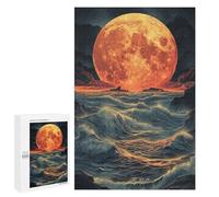 Full Moon Over Ocean Waves Puzzle 1000 Pièces Educa Jouet en Bois Cadeau Unique Décoration Intérieure Jeu Éducatif Challenge Toy Adultes Et Enfants À Partir De 14 Ans 1000 PCS